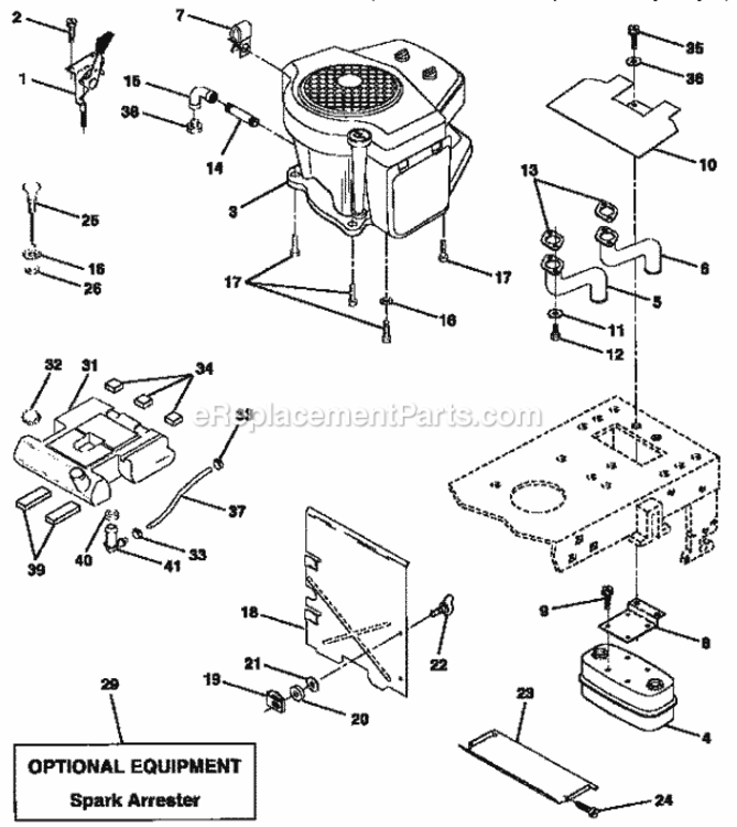 Page H Diagram and Parts List for 917257562  Craftsman Lawn Tractor
