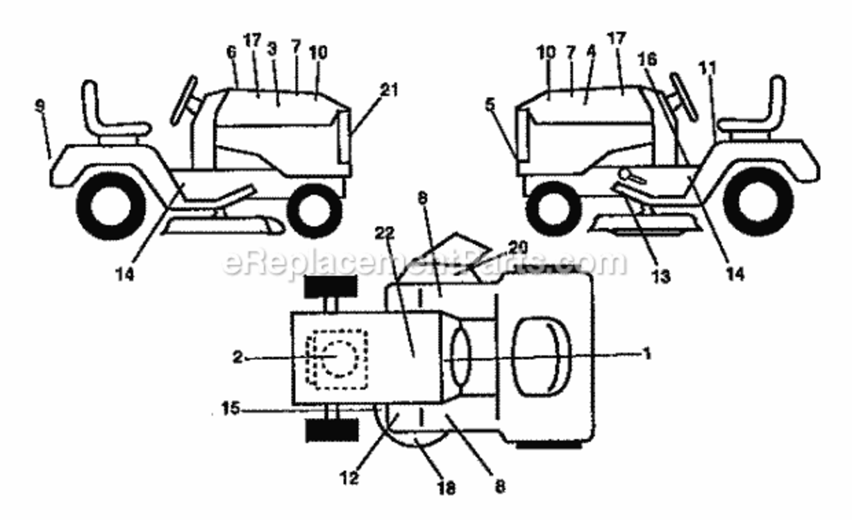 Page F Diagram and Parts List for 917257563  Craftsman Lawn Tractor