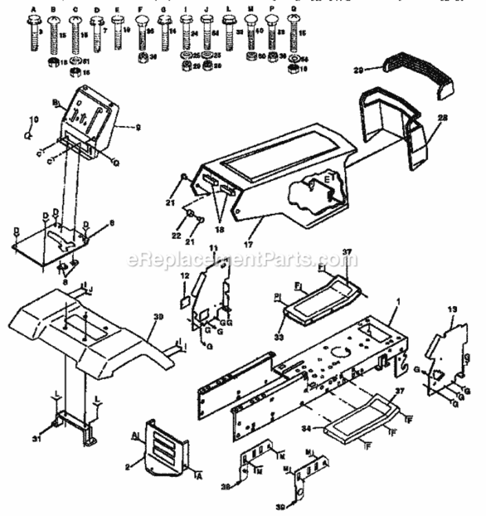 Page B Diagram and Parts List for 917257571  Craftsman Lawn Tractor