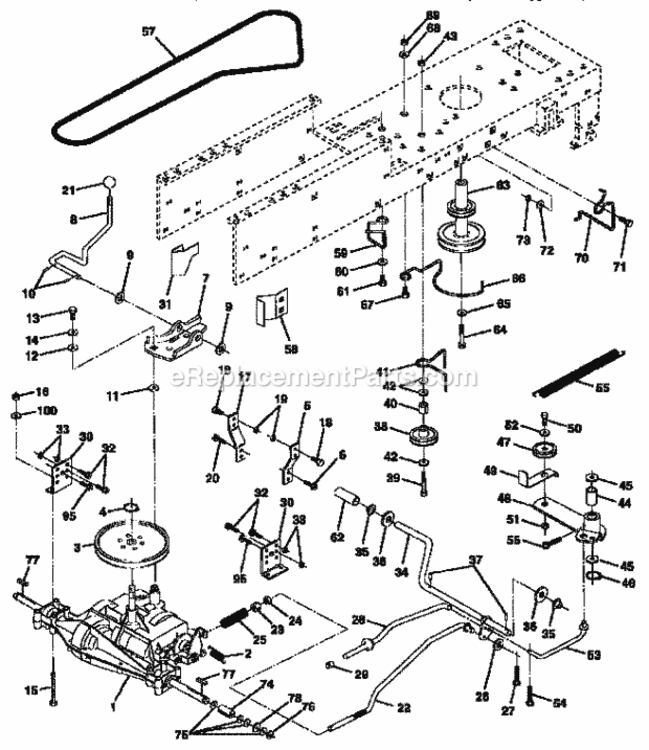 Page C Diagram and Parts List for 917257571  Craftsman Lawn Tractor