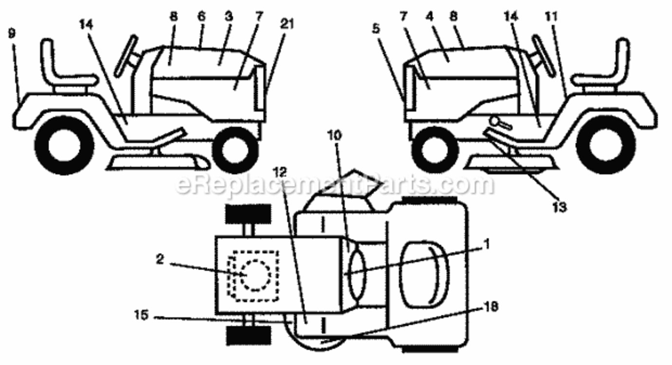 Page F Diagram and Parts List for 917257571  Craftsman Lawn Tractor
