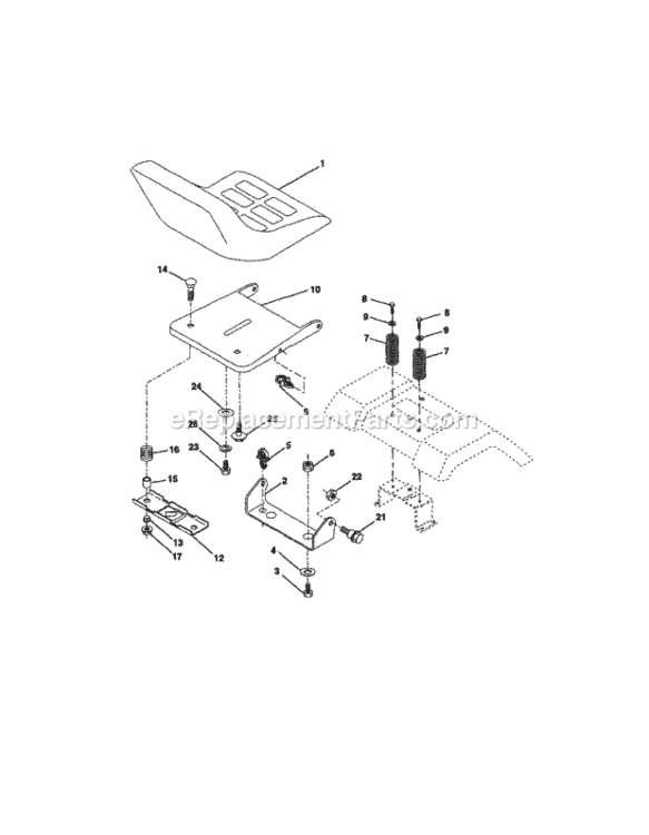 Page E Diagram and Parts List for 917257641  Craftsman Lawn Tractor
