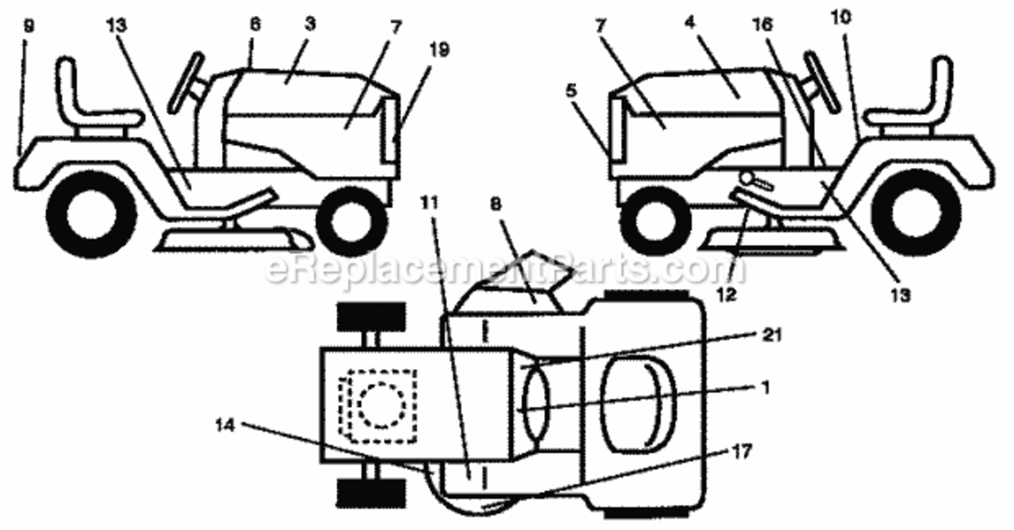 Page F Diagram and Parts List for 917257642  Craftsman Lawn Tractor