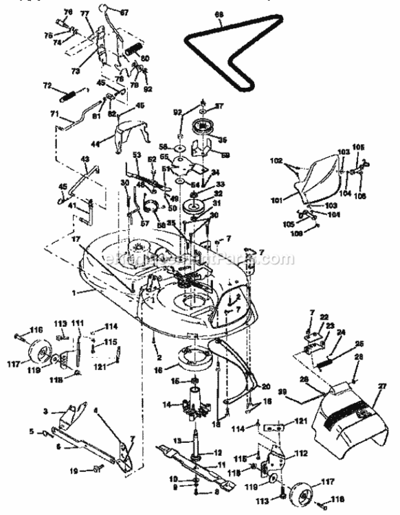 Page J Diagram and Parts List for 917257643  Craftsman Lawn Tractor
