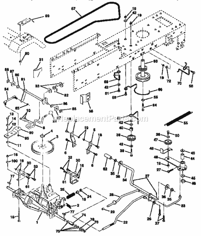 Page C Diagram and Parts List for 917257643  Craftsman Lawn Tractor