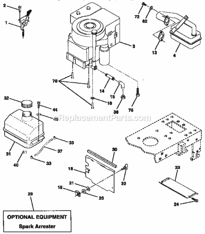 Page H Diagram and Parts List for 917257643  Craftsman Lawn Tractor