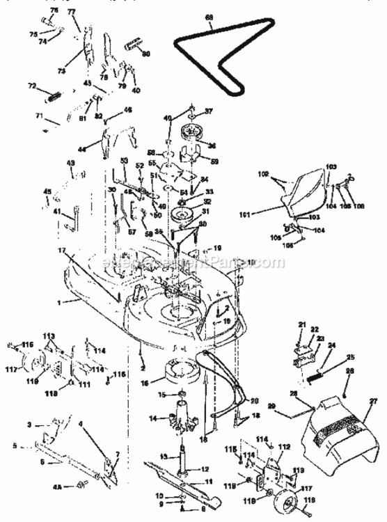 Page J Diagram and Parts List for 917257650  Craftsman Lawn Tractor