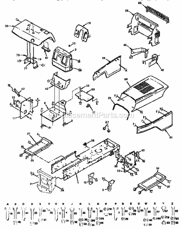 Page B Diagram and Parts List for 917257650  Craftsman Lawn Tractor