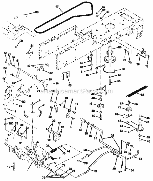 Page C Diagram and Parts List for 917257650  Craftsman Lawn Tractor