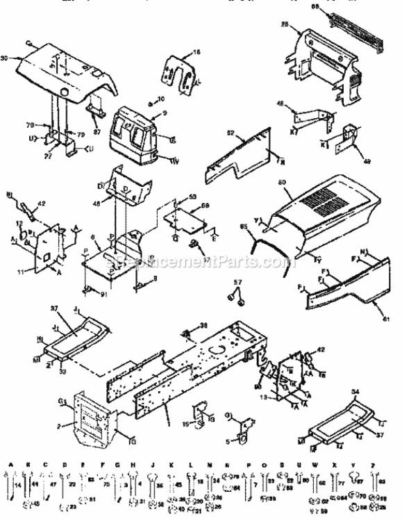 Page B Diagram and Parts List for 917257651  Craftsman Lawn Tractor