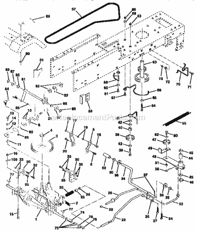 Page C Diagram and Parts List for 917257651  Craftsman Lawn Tractor