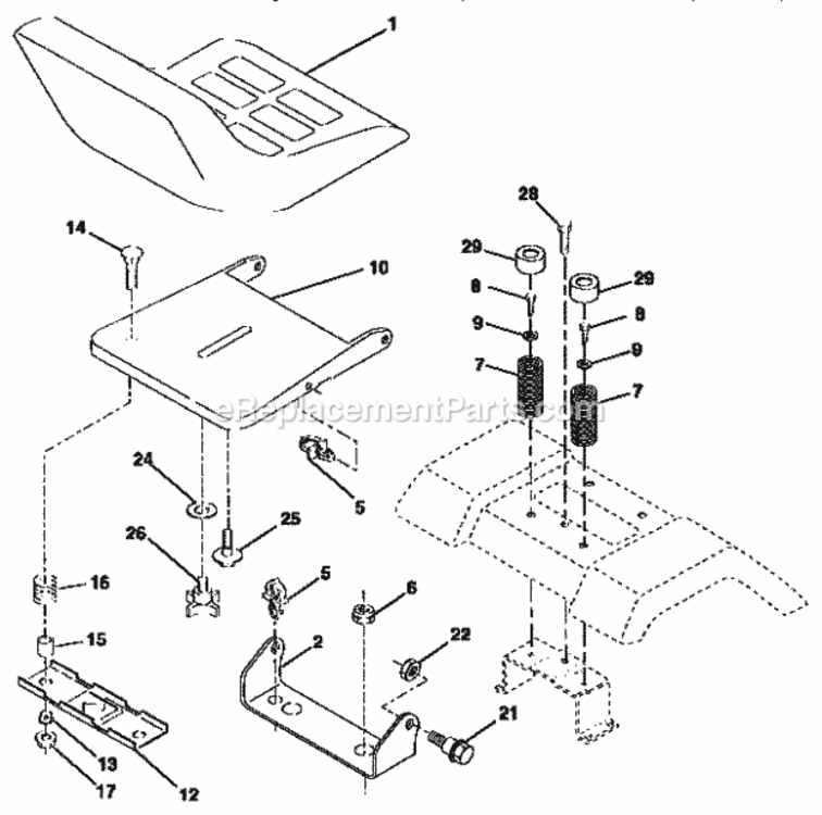 Page F Diagram and Parts List for 917257651  Craftsman Lawn Tractor