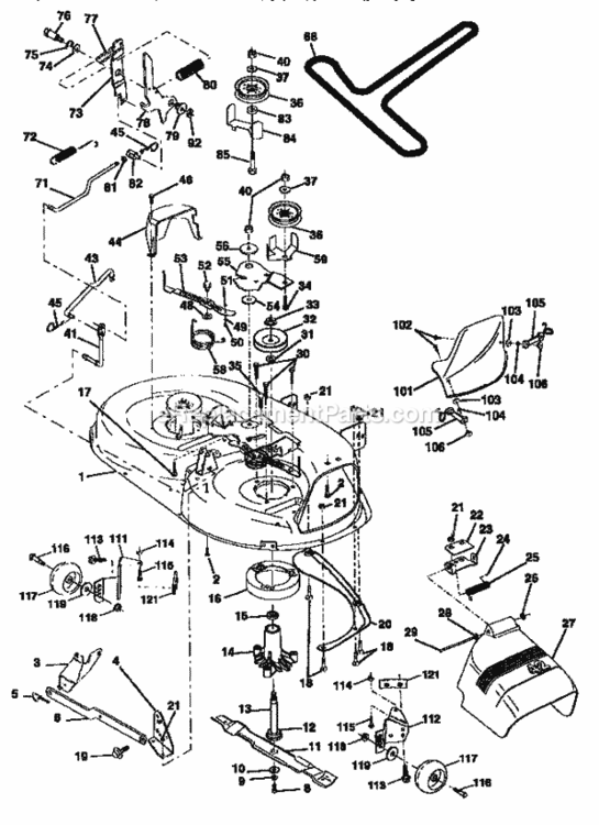 Page J Diagram and Parts List for 917257652  Craftsman Lawn Tractor