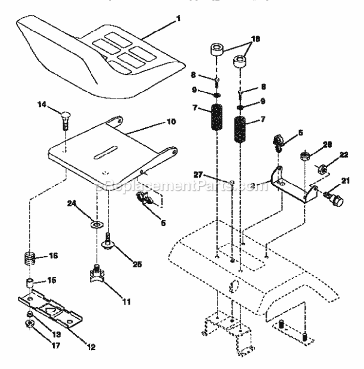 Page F Diagram and Parts List for 917257652  Craftsman Lawn Tractor