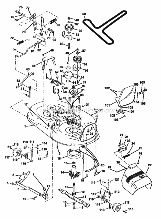 Page J Diagram and Parts List for 917257653  Craftsman Lawn Tractor