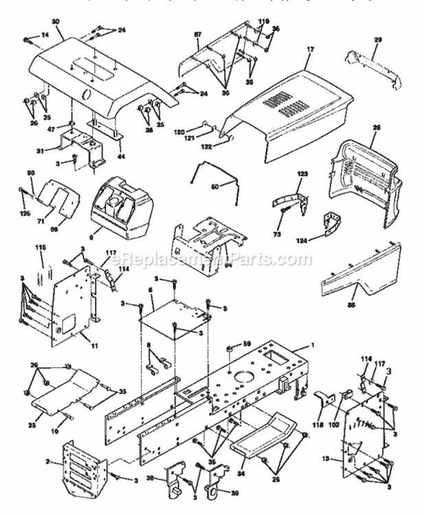 Page B Diagram and Parts List for 917257653  Craftsman Lawn Tractor