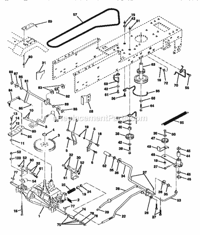 Page C Diagram and Parts List for 917257653  Craftsman Lawn Tractor