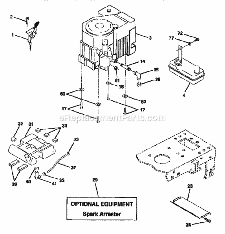 Page E Diagram and Parts List for 917257653  Craftsman Lawn Tractor
