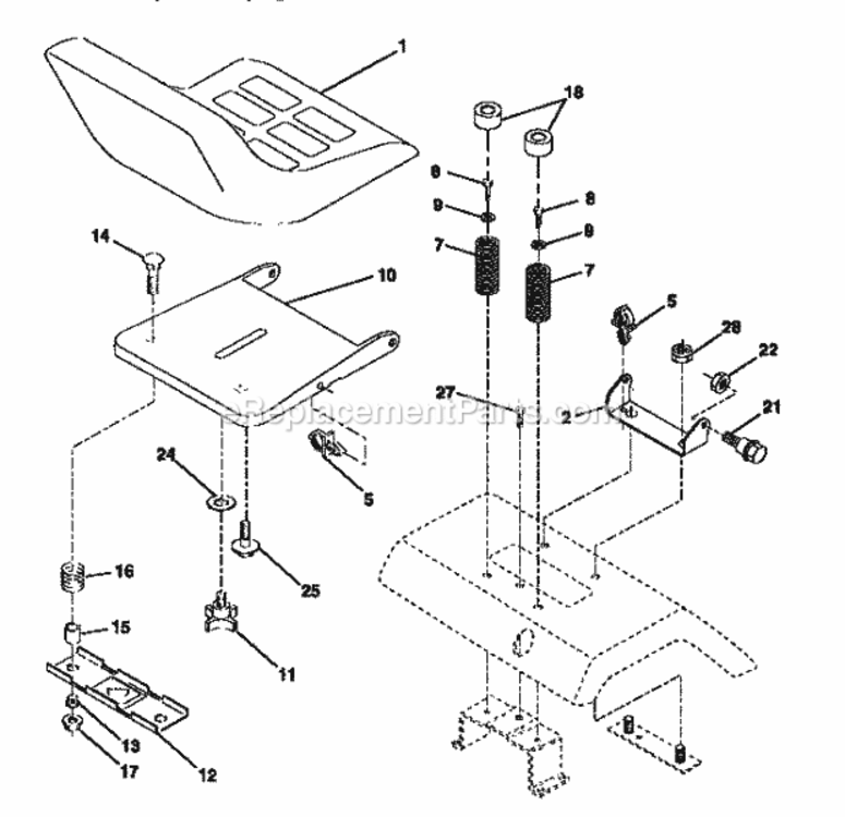 Page F Diagram and Parts List for 917257653  Craftsman Lawn Tractor
