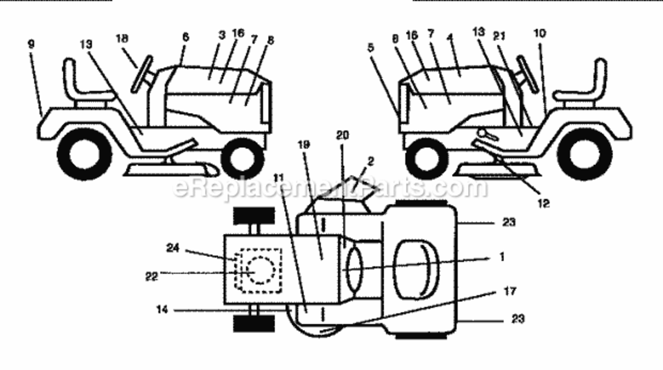 Page G Diagram and Parts List for 917257653  Craftsman Lawn Tractor
