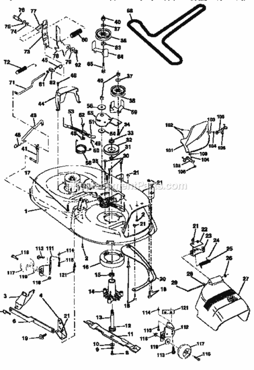 Page J Diagram and Parts List for 917257661  Craftsman Lawn Tractor