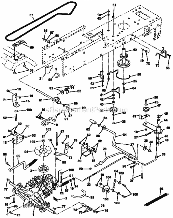 Page C Diagram and Parts List for 917257661  Craftsman Lawn Tractor
