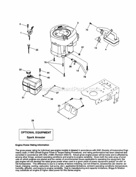 Page H Diagram and Parts List for 917257670  Craftsman Lawn Tractor