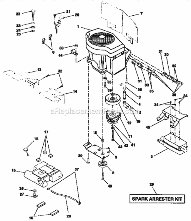Page G Diagram and Parts List for 917257710  Craftsman Lawn Tractor