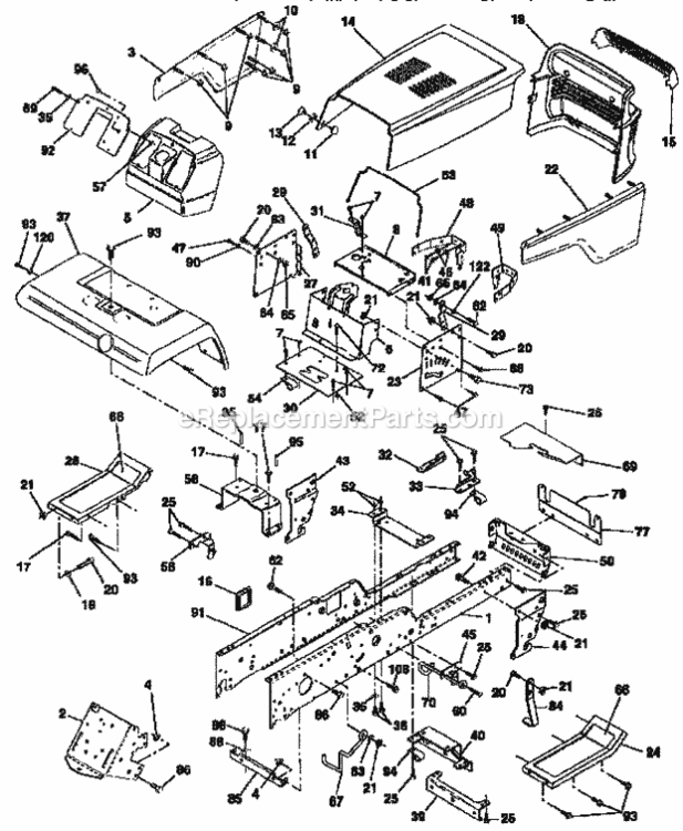 Page D Diagram and Parts List for 917257711  Craftsman Lawn Tractor