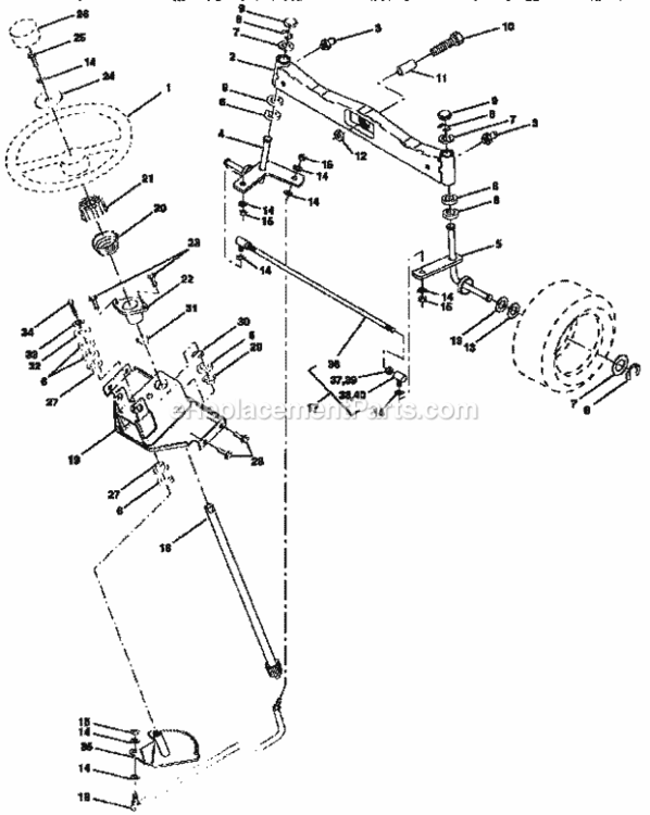 Page F Diagram and Parts List for 917257711  Craftsman Lawn Tractor
