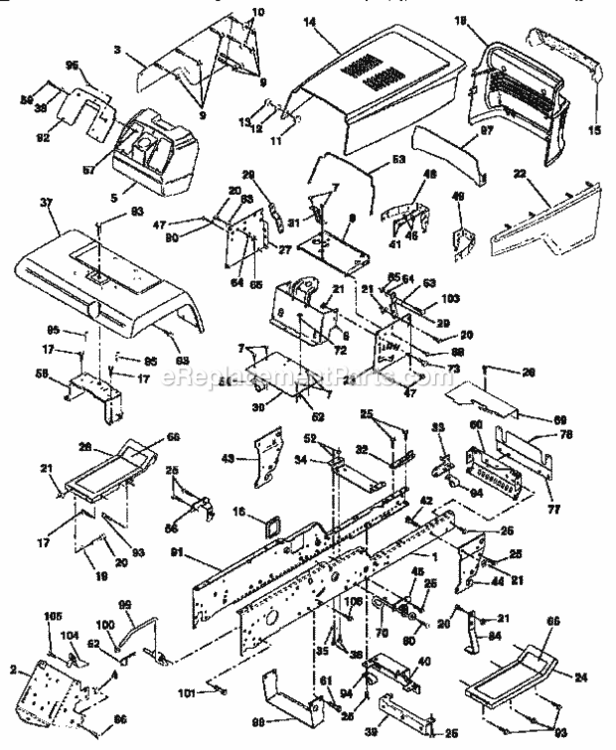 Page D Diagram and Parts List for 917257730  Craftsman Lawn Tractor