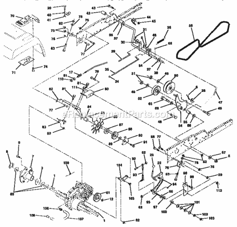 Page E Diagram and Parts List for 917257730  Craftsman Lawn Tractor