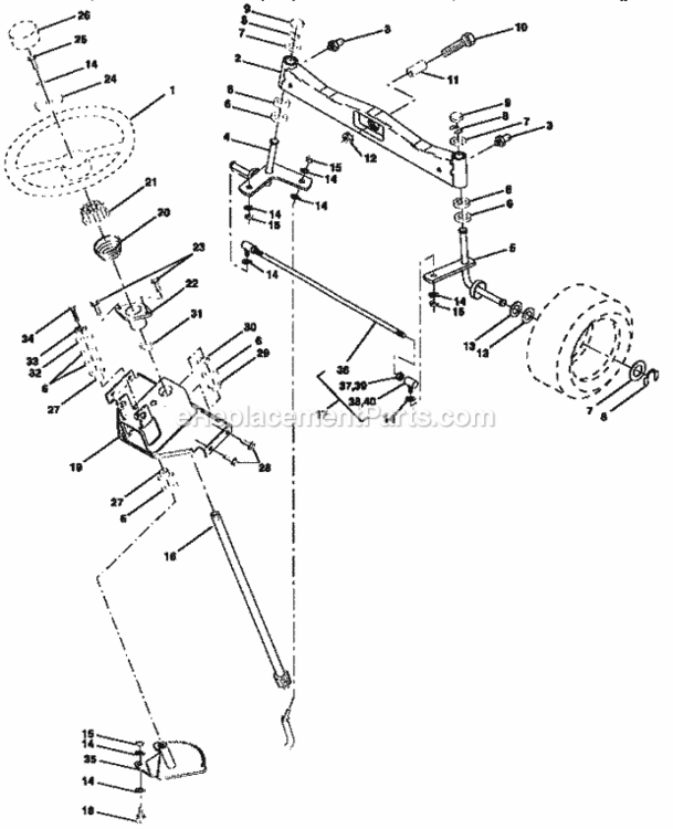 Page F Diagram and Parts List for 917257730  Craftsman Lawn Tractor
