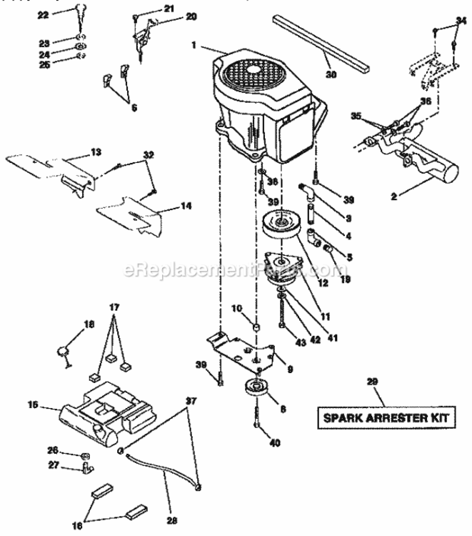 Page G Diagram and Parts List for 917257730  Craftsman Lawn Tractor