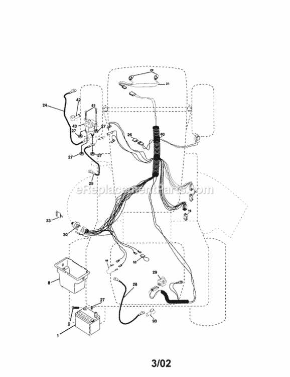 Page A Diagram and Parts List for 917258010  Craftsman Lawn Tractor