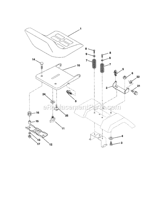 Page F Diagram and Parts List for 917258010  Craftsman Lawn Tractor
