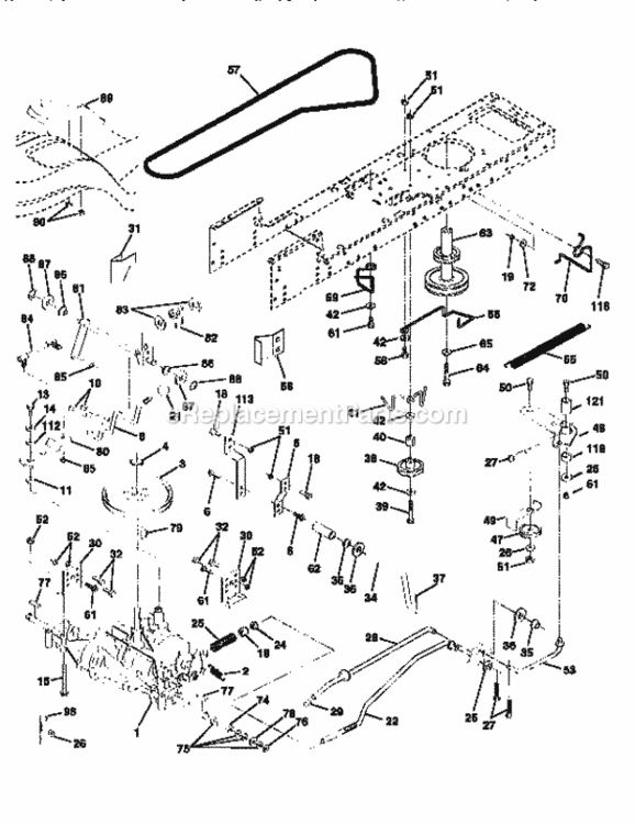 Page C Diagram and Parts List for 917258021  Craftsman Lawn Tractor