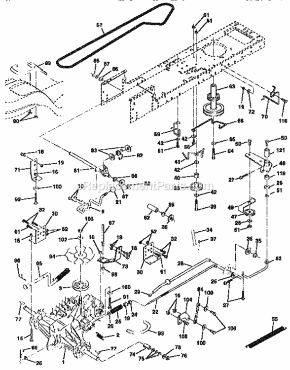 Page C Diagram and Parts List for 917258030  Craftsman Lawn Tractor