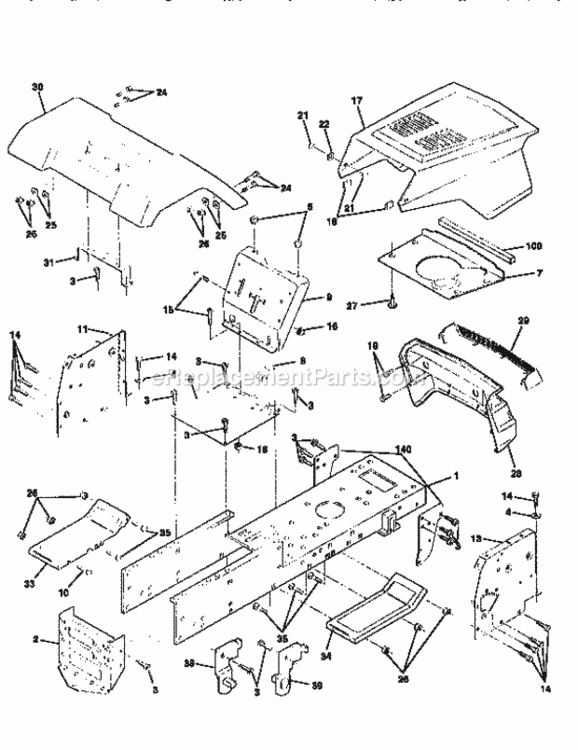 Page B Diagram and Parts List for 917258050  Craftsman Lawn Tractor