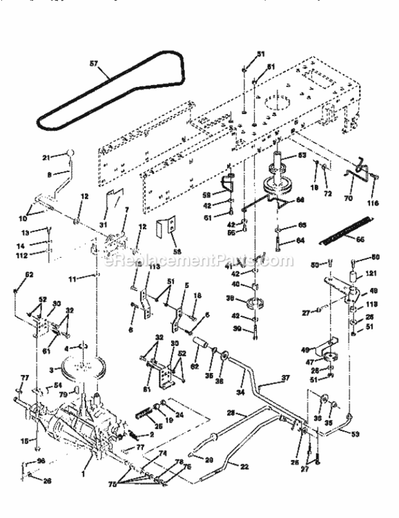 Page C Diagram and Parts List for 917258050  Craftsman Lawn Tractor