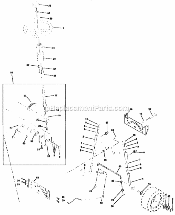Page D Diagram and Parts List for 917258050  Craftsman Lawn Tractor