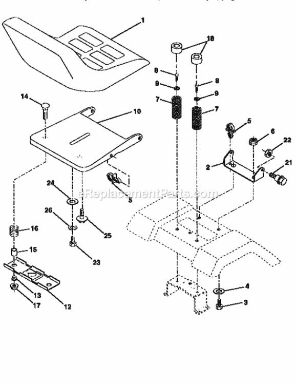Page E Diagram and Parts List for 917258051  Craftsman Lawn Tractor
