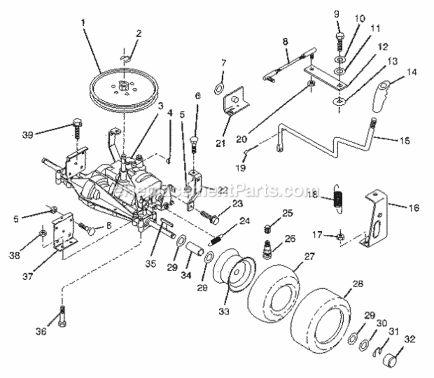 Page L Diagram and Parts List for 917258140  Craftsman Lawn Tractor