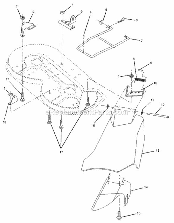 Page N Diagram and Parts List for 917258140  Craftsman Lawn Tractor