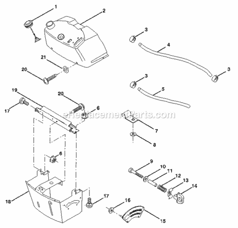 Page E Diagram and Parts List for 917258140  Craftsman Lawn Tractor