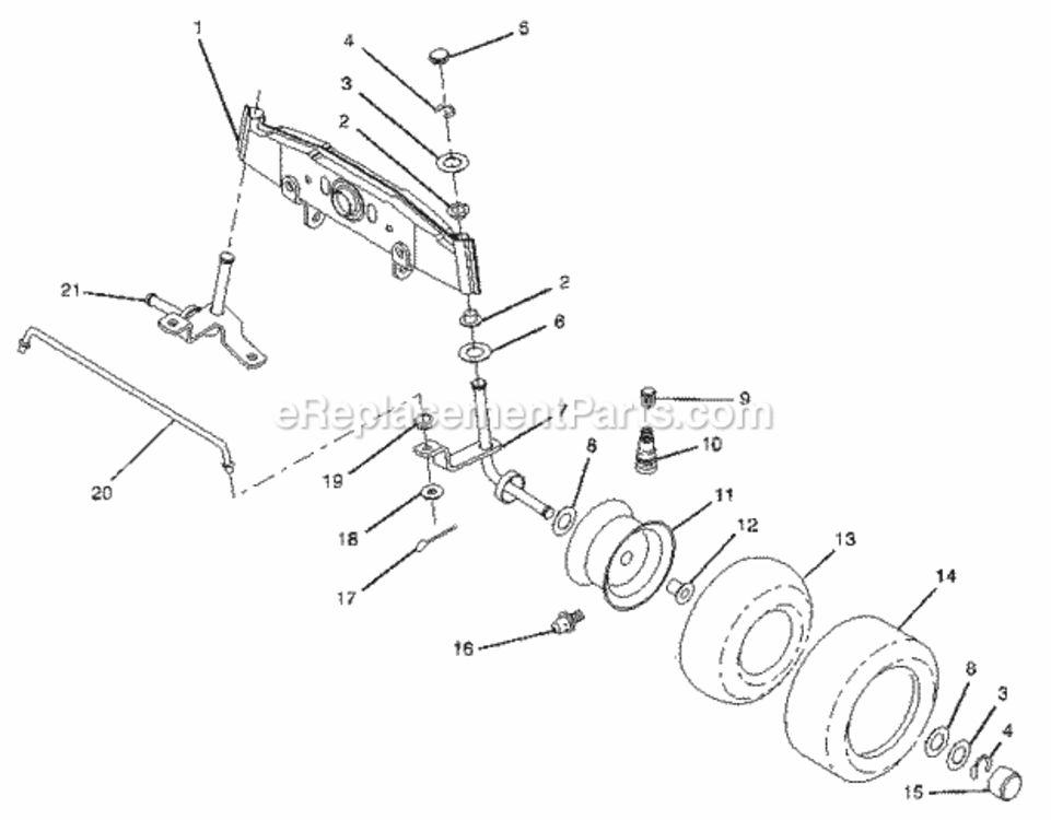 Page H Diagram and Parts List for 917258140  Craftsman Lawn Tractor