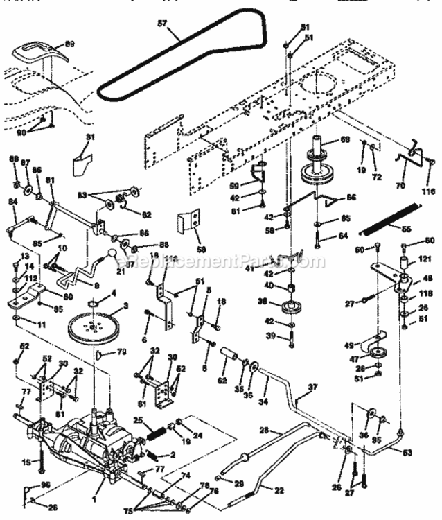 Page C Diagram and Parts List for 917258160  Craftsman Lawn Tractor