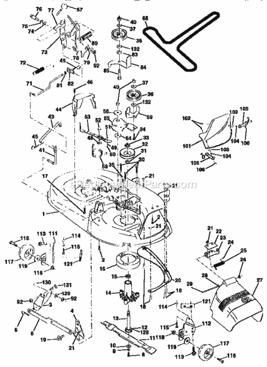 Page G Diagram and Parts List for 917258160  Craftsman Lawn Tractor