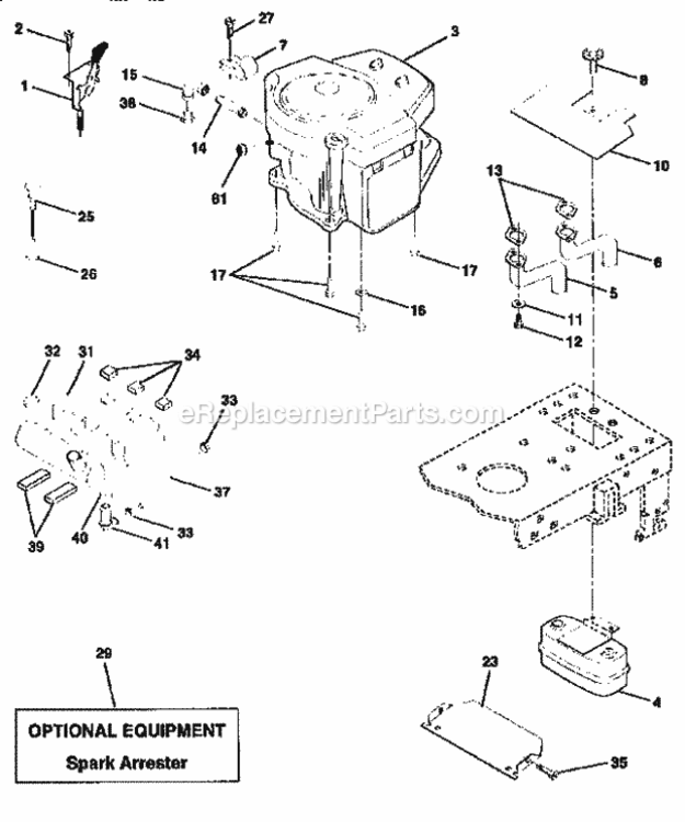 Page E Diagram and Parts List for 917258161  Craftsman Lawn Tractor