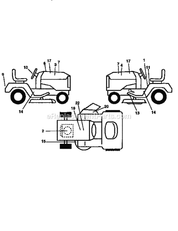 Page G Diagram and Parts List for 917258161  Craftsman Lawn Tractor